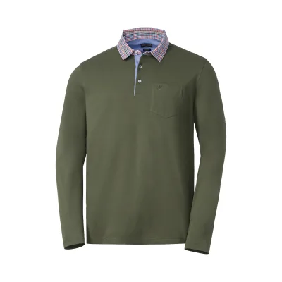Franco Bettoni Herren Poloshirt mit Hemdkragen langarm