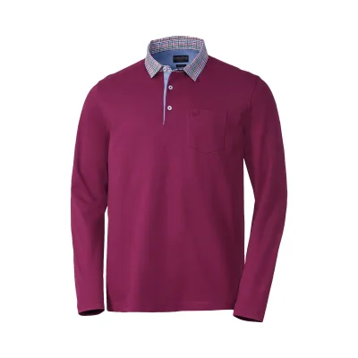 Franco Bettoni Herren Poloshirt mit Hemdkragen langarm