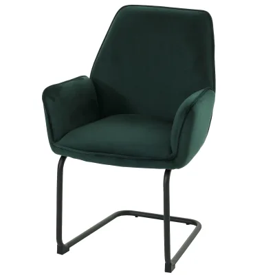 Freischwinger MCW-G67, Esszimmerstuhl Küchenstuhl Stuhl, Stoff/Textil MVG ~ grün
