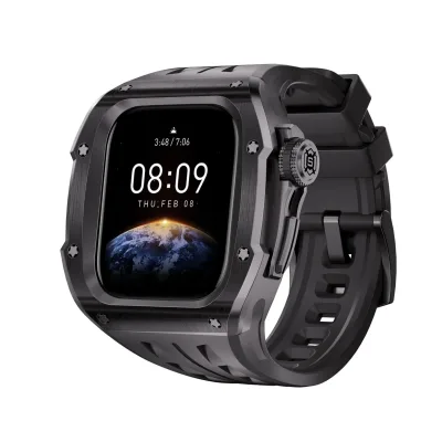 Für Apple Watch Series 10 46mm Hochwertiges Silikon Arm Band mit Metall Gehäuse