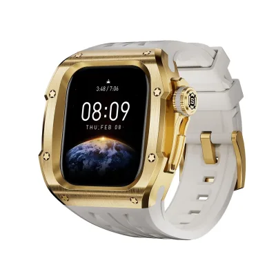 Für Apple Watch Series 10 46mm Hochwertiges Silikon Arm Band mit Metall Gehäuse