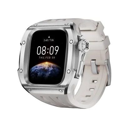 Für Apple Watch Series 10 46mm Hochwertiges Silikon Arm Band mit Metall Gehäuse