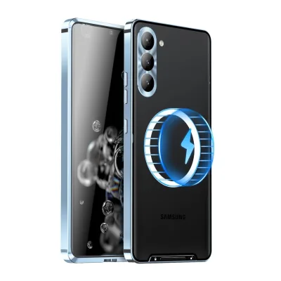 Für Samsung Galaxy S25 Plus Magnetische Magsafe Metall Hülle Case Blau