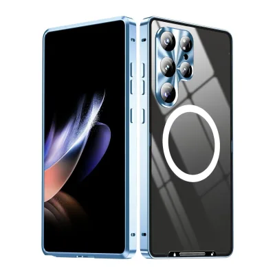 Für Samsung Galaxy S25 Ultra Magnetische Magsafe Metall Hülle Blau