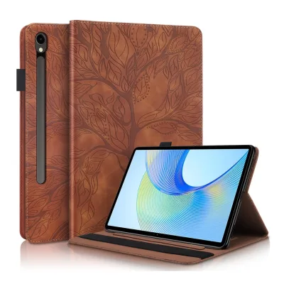 Für Samsung Galaxy Tab S10 Plus / S9 Plus Kunstleder Tasche Braun