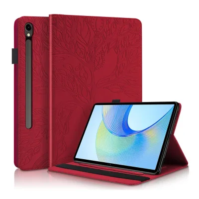 Für Samsung Galaxy Tab S10 Plus / S9 Plus Kunstleder Tasche Rot