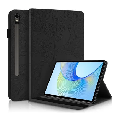 Für Samsung Galaxy Tab S10 Plus / S9 Plus Kunstleder Tasche Schwarz