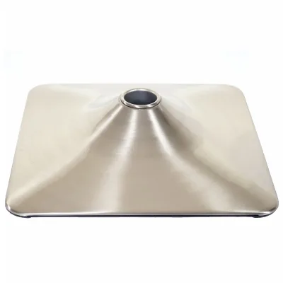 Fußplatte Fuß Fußteller für Barstuhl Barhocker Drehstuhl Loungesessel, rechteckig Metall gebürstet Ø 37,5cm