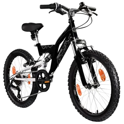 Galano FS180 Kinderfahrrad ab 6 Jahre 120-135cm Mädchen Jungen Fahrrad 20 Zoll 6 Gang Mountainbike Fully mit V-Brakes MTB