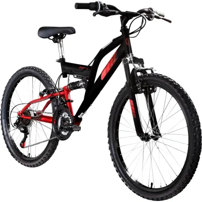 Galano FS240 Mountainbike Kinderfahrrad 24 Zoll Fahrrad 130 - 145 cm Fully ab 8 mit 18 Gängen Jugendfahrrad MTB