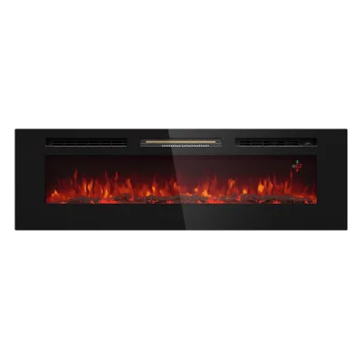 Galeras 152 Elektrischer Wandkamin 1800W LED Schwarz 152.5 x 47 x 13 cm