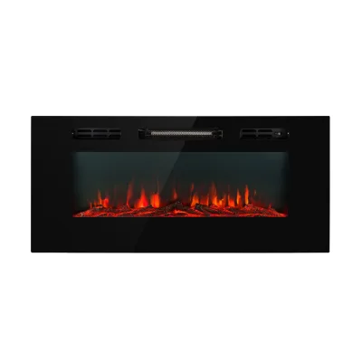 Galeras Elektrischer Wand- und Einbaukamin 1800 W LED 3 Farben Timer Schwarz 102 x 47 x 13 cm