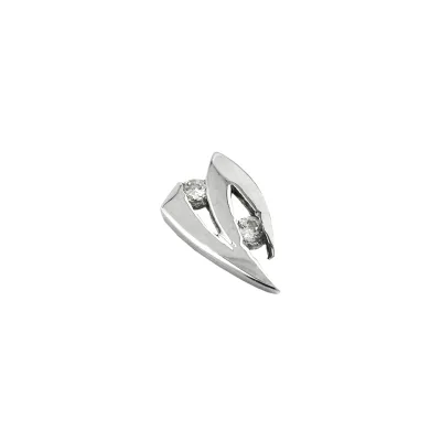 Gallay Anhänger 10x6mm mit Zirkonias 9Kt Weißgold