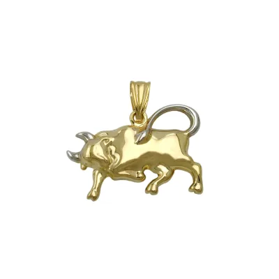 Gallay Anhänger 16x23mm Stier bicolor rhodiniert 9Kt GOLD