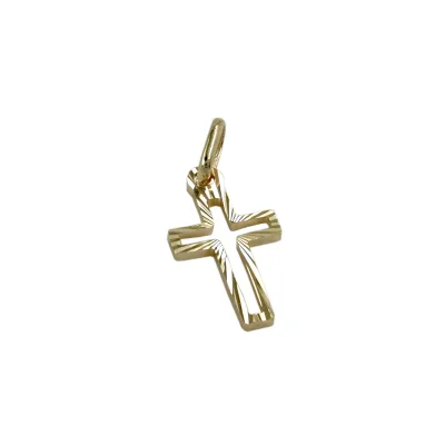 Gallay Anhänger 16x9mm Kreuz diamantiert 14Kt GOLD
