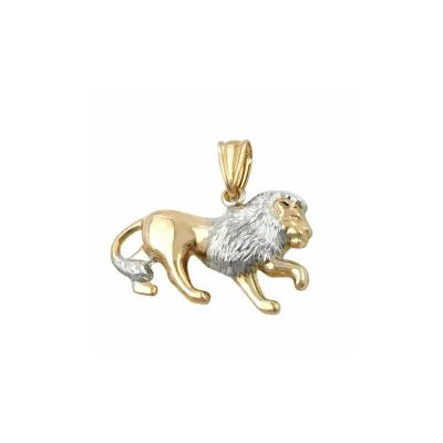Gallay Anhänger 23x15mm Löwe bicolor rhodiniert 9Kt GOLD