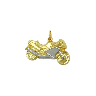 Gallay Anhänger 28mm Motorrad bicolor 9Kt GOLD