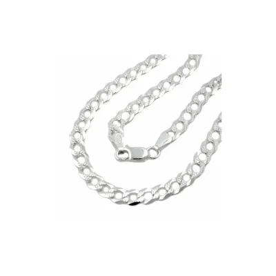 Gallay Kette 4,6mm flache Panzerkette mit Muster Silber 925 50cm