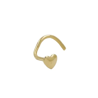 Gallay Nasenstecker 2,4mm Spirale mit kleinem Herz 18Kt GOLD