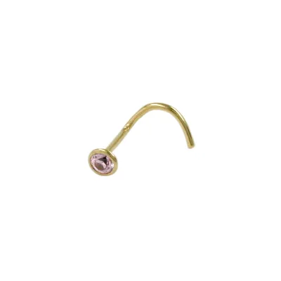Gallay Nasenstecker 2,5mm Spirale mit Zirkonia rund pink 18Kt Gold