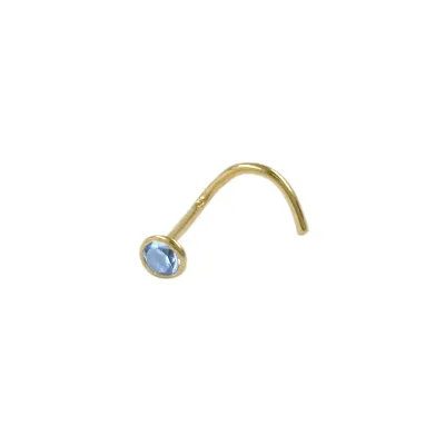 Gallay Nasenstecker 2,5mm synth. Aquamarin 18Kt GOLD