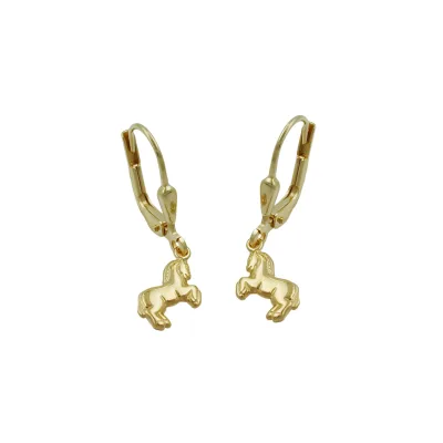 Gallay Ohrbrisur Ohrhänger Ohrringe 25x7mm Pferd 9Kt GOLD