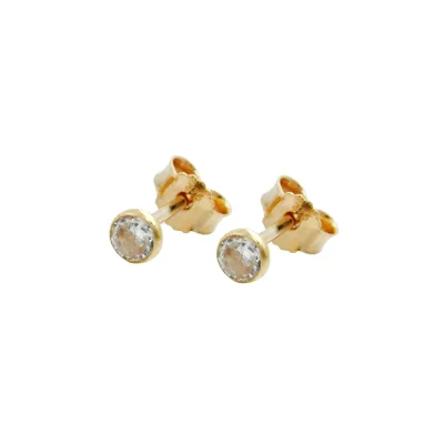 Gallay Ohrstecker Ohrring 3mm Zirkonia 9Kt GOLD