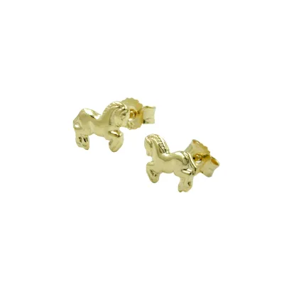 Gallay Ohrstecker Ohrring 6x7mm Pferde glänzend 9Kt GOLD