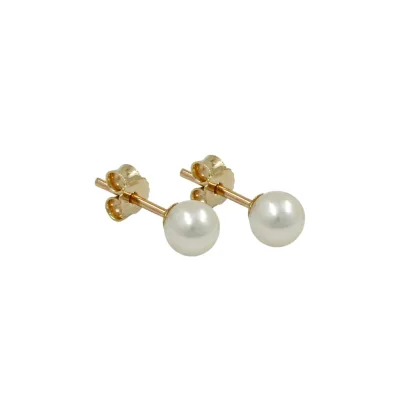 Gallay Stecker ca. 5mm Süßwasserzuchtperle rund 9Kt GOLD