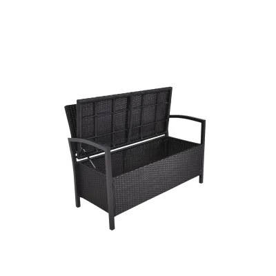 Garden Pleasure Parkbank Ferrara mit Staufach, Dunkelgrau