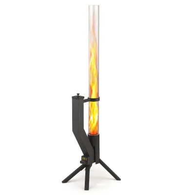 GARDENFLARE Feuerrohr aus Edelstahl in Schwarz für Outdoor-Bereiche