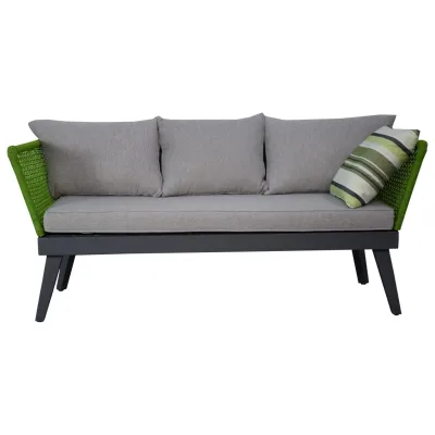 Gartenmöbel Gartensofa Outdoor Sofa Cuba 178 x 73 x 73 cm grün mit Kissen Garten Terrasse Balkon