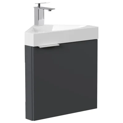 Gäste WC Eckbadmöbel Delta Slimline Gästebad SoftClose in versch. Ausführungen