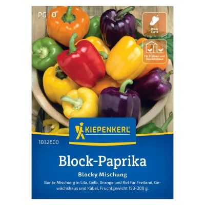 Gemüsesamen, Blockpaprika 'Blocky Mix', bunt