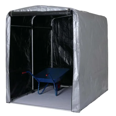 Gerätehaus MCW-N61, Gartenschuppen Geräteschuppen Gartenhaus, Alu UV-Schutz wasserfest, 201x157x201cm ~ silber