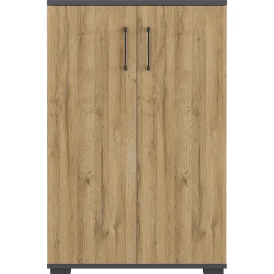 Germania Aktenschrank 4247-564 GW-Profi, in Graphit/Grandson-Eiche-Nb., mit Metallgriffen, 80 x 123 x 40 cm (BxHxT)