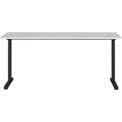 Germania Schreibtisch 4252-581 GW-Profi, in Lichtgrau/Schwarz, me. höheneinstellbar, 160 x 80 x 80 cm (BxHxT)
