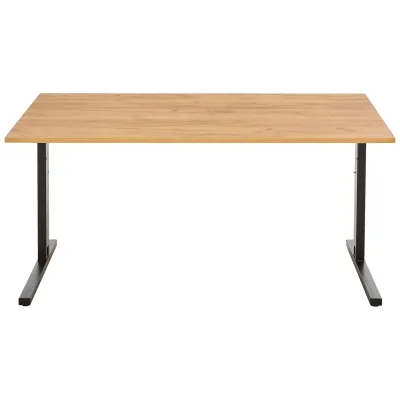 Germania Schreibtisch 4252-593, in Navarra-Eiche-Nb./Schwarz, me. höheneinstellbar, 160 x 80 x 80 cm (BxHxT)
