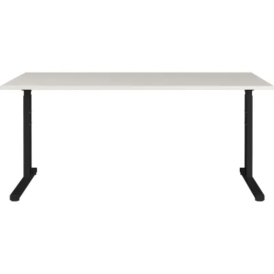 Germania Schreibtisch 4253-581 GW-Profi, in Lichtgrau/Schwarz, me. höheneinstellbar, 180 x 80 x 80 cm (BxHxT)