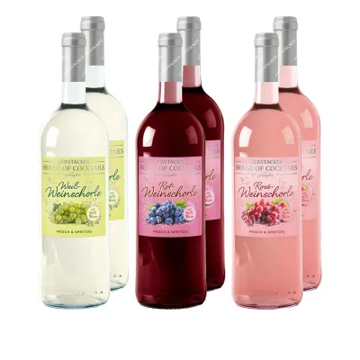 Gerstacker Weinschorle 6,0 % vol, verschiedene Sorten, 6 x 1 Liter
