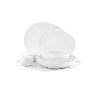 Geschirr-Set Wave-Style aus hochwertigem Porzellan - 27-teilig für 6 Personen