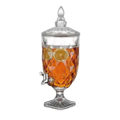 Getränkespender 5L aus Glas mit Deckel & Zapfhahn