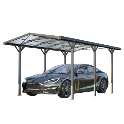 GFP Carport 2,85x5,05m Auto Unterstand Aluminium Anthrazit inkl. Regenrinne