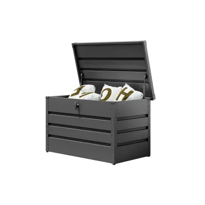 GFP Primeyard Gartenbox BRIAN Aufbewahrungsbox Auflagenbox Gartentruhe Metall, anthrazit 152x69x61 cm