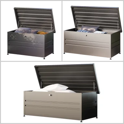 GFP Primeyard Gartenbox DAVID Aufbewahrungsbox Auflagenbox Gartentruhe Metall, anthrazit 162 x 84 x 72 cm