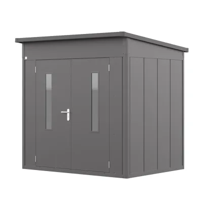 GFP Primeyard Gerätehaus FELIX aus Metall Gartenhaus Geräteschuppen, anthrazit 180x122x231 cm