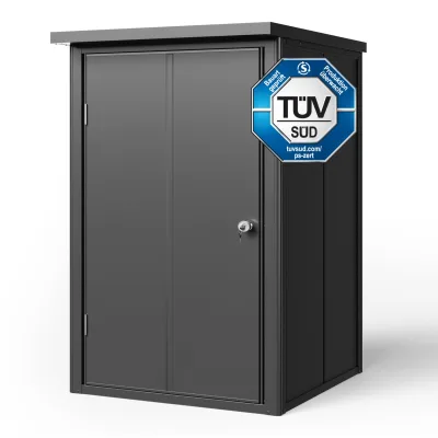GFP Primeyard Geräteschrank FRANZ aus Metall Gartenschrank inkl. Boden, anthrazit 84x84x131 cm