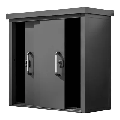GFP Primeyard Geräteschrank LEON aus Metall Gartenschrank inkl. Boden, anthrazit 210x78x191 cm