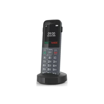 Gigaset Comfort 600 SIM Dark Silver Schnurloses Telefon (Seniorentelefon, Große Tasten, 4G)