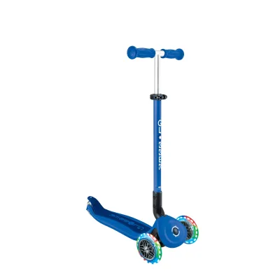 GLOBBER GO-UP ACTIVE LIGHTS – 3 in 1 Dreirad, Laufrad und Scooter, 120/80 mm, 3-rädrig, höhenverstellbar, dunkelblau